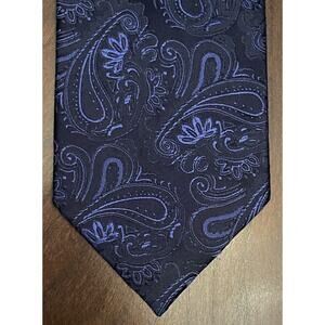 Paul Malone Blue Palm Beach 100% Silk Hand Made Men’s Neck Tie Made In China
